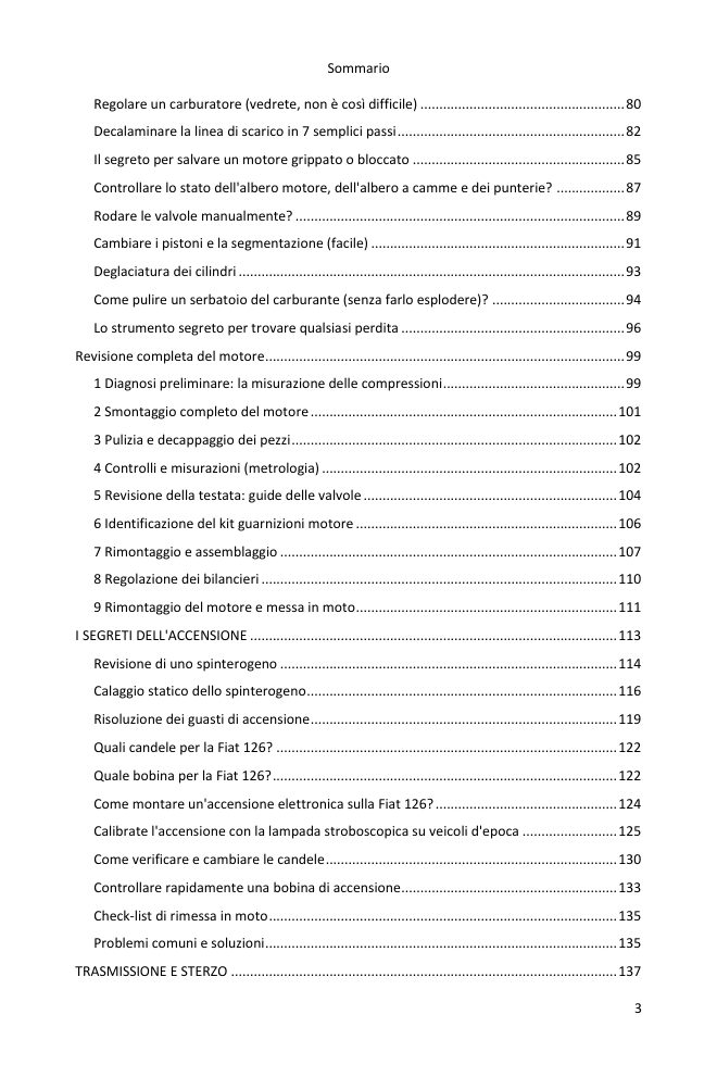 Indice (3/7): tutto ciò che la guida tratta