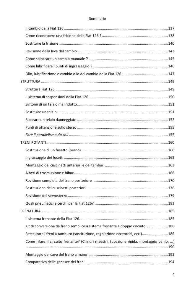 Indice (4/7): tutto ciò che la guida tratta