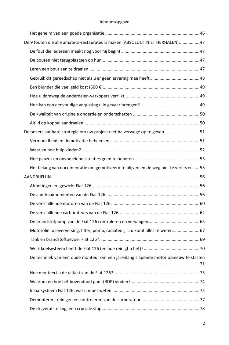 Inhoudsopgave (2/7): alles wat de gids behandelt