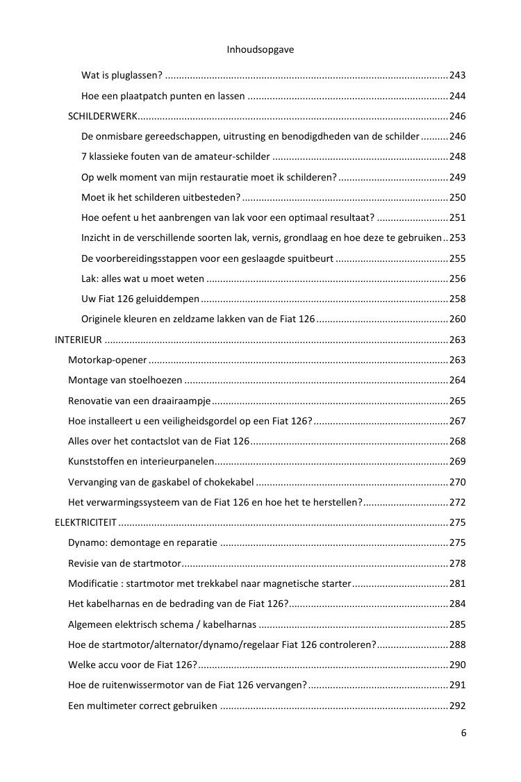 Inhoudsopgave (6/7): alles wat de gids behandelt