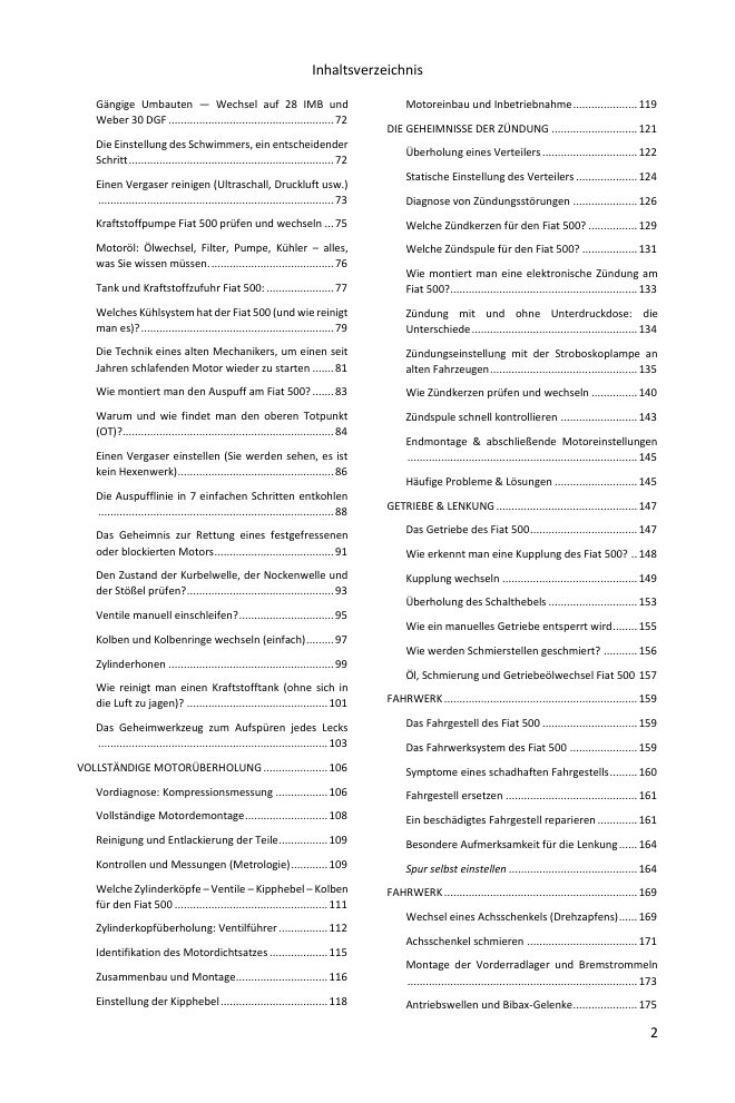 Inhaltsverzeichnis (2/4): alles, was der Leitfaden abdeckt