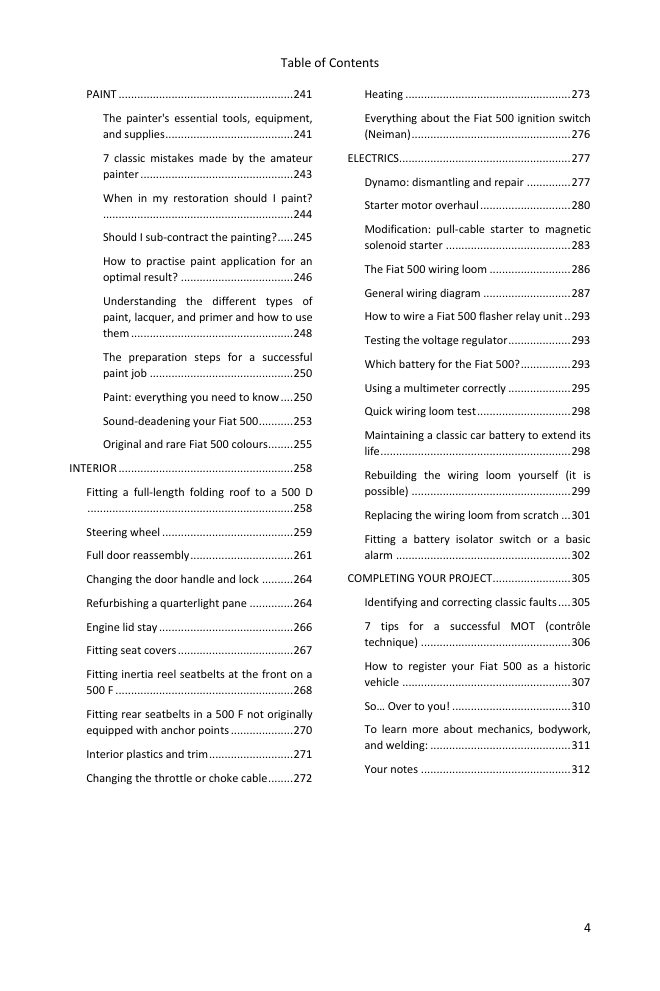 Table of contents (4/4): everything the guide covers