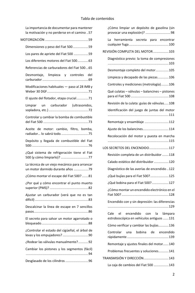 Índice (2/5): todo lo que cubre la guía
