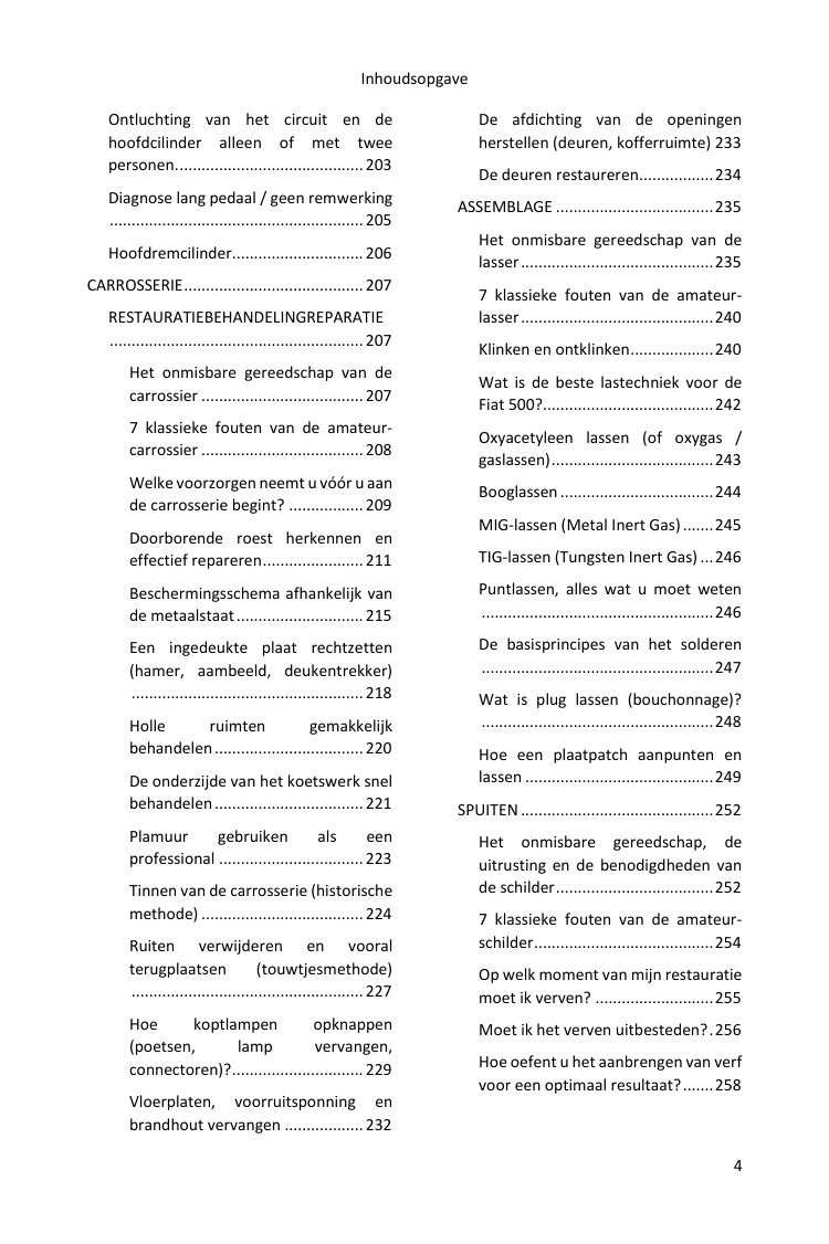 Inhoudsopgave (4/5): alles wat de gids behandelt