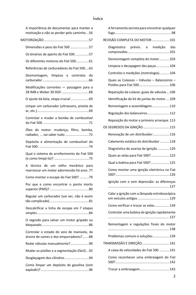 Índice (2/5): tudo o que o guia abrange