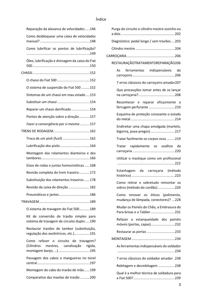 Índice (3/5): tudo o que o guia abrange