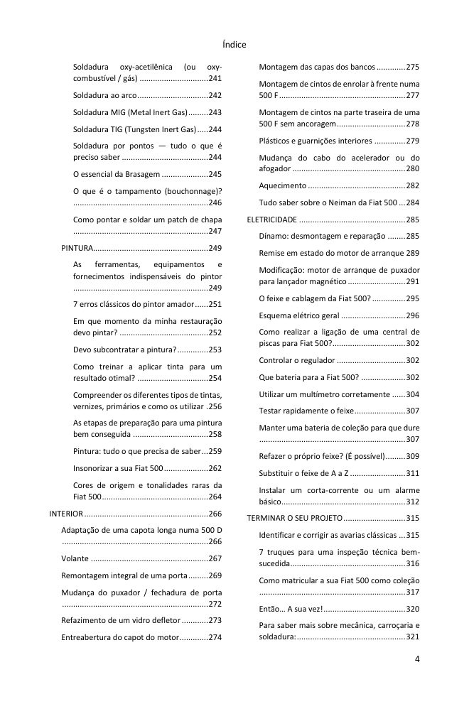 Índice (4/5): tudo o que o guia abrange