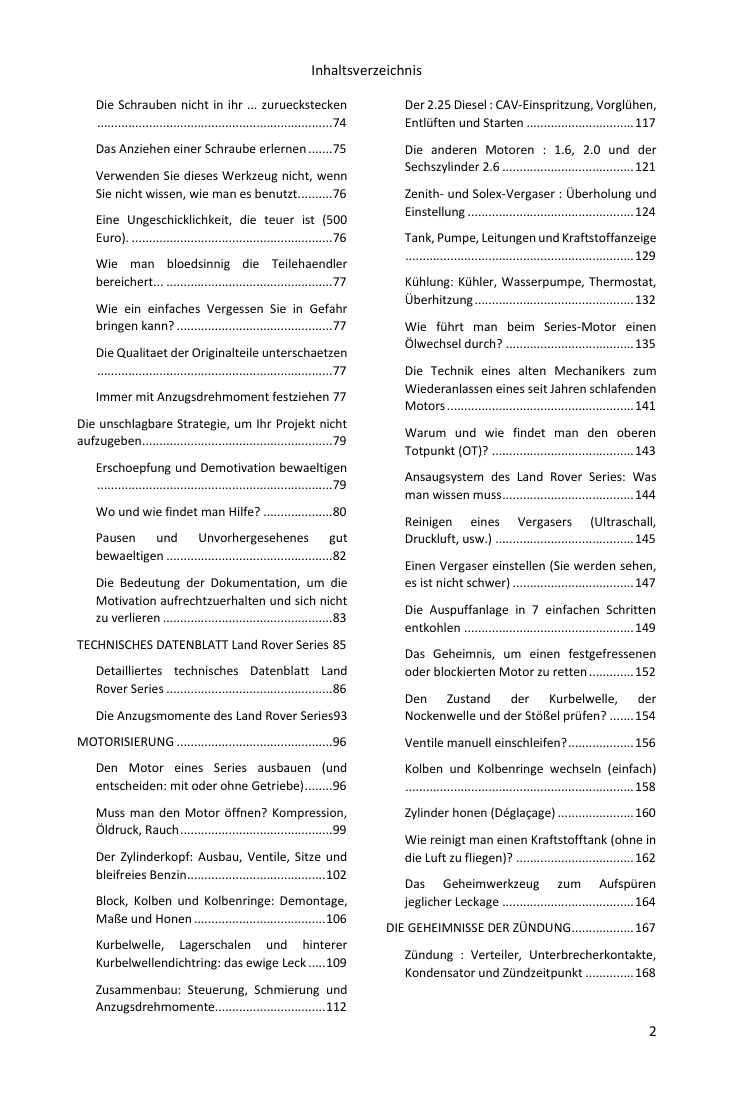Inhaltsverzeichnis (2/4): alles, was der Leitfaden abdeckt