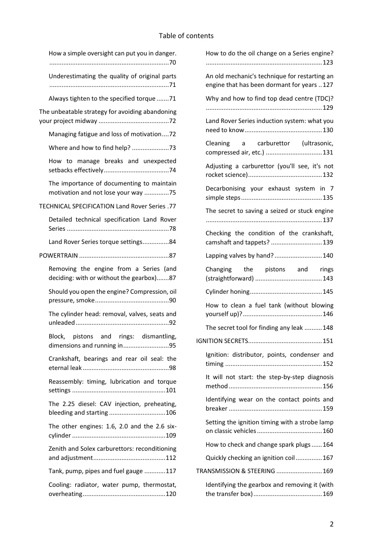 Table of contents (2/4): everything the guide covers