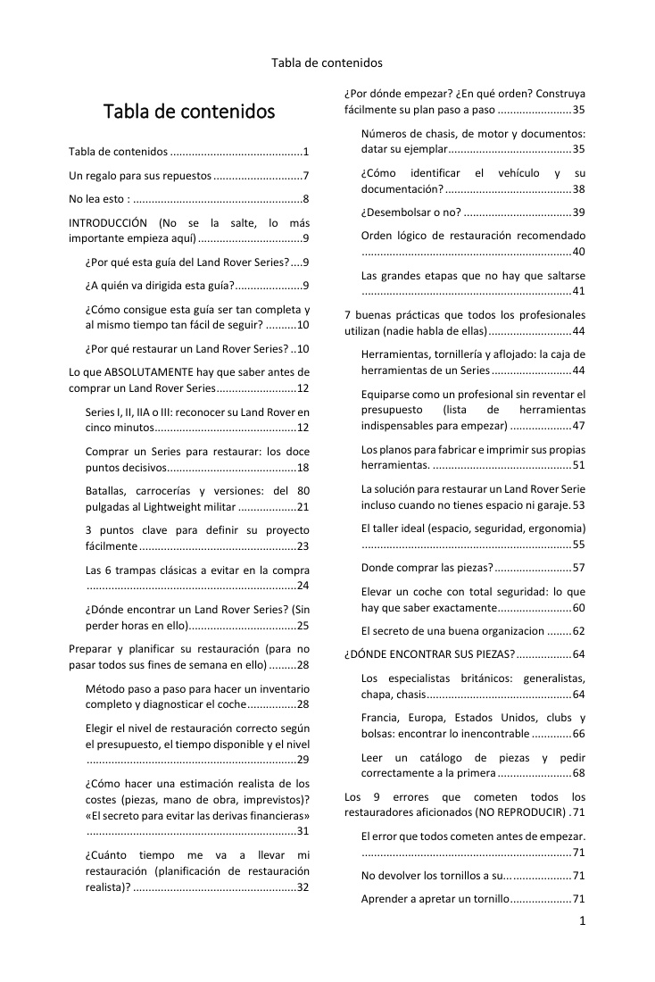 Índice (1/5): todo lo que cubre la guía