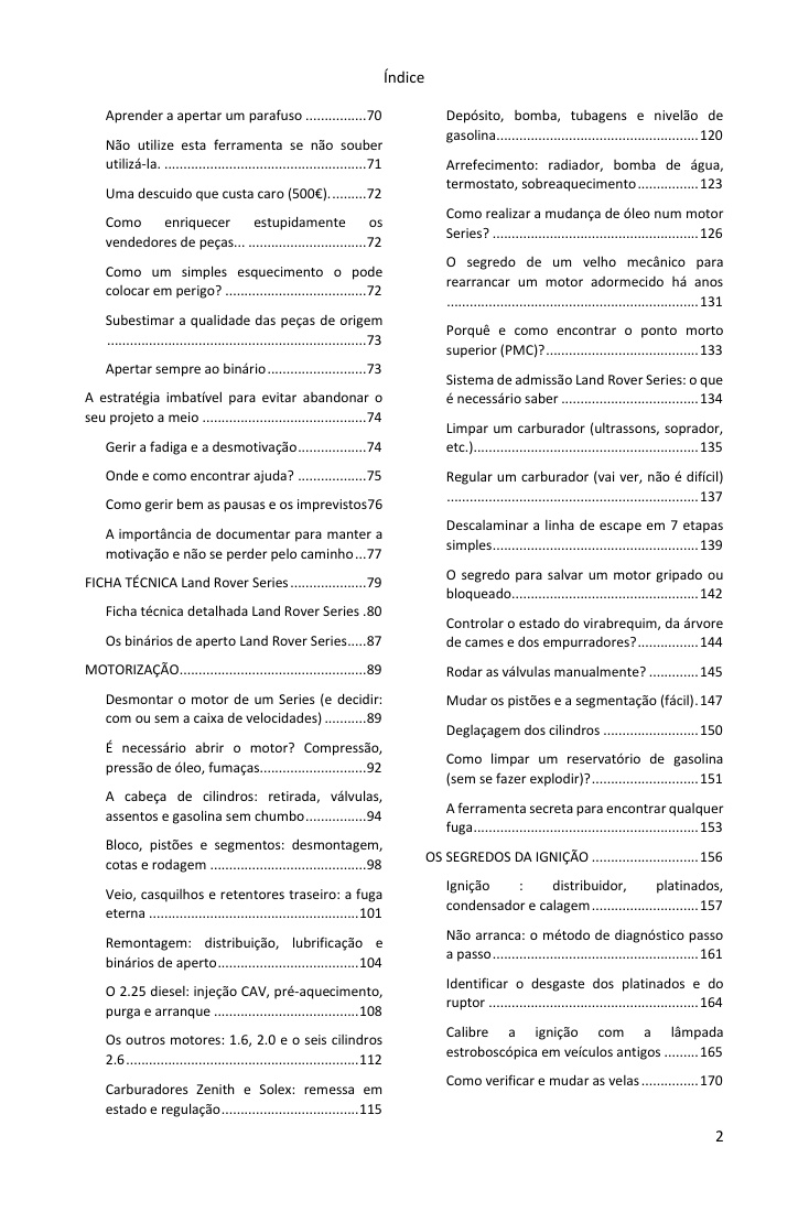 Índice (2/5): tudo o que o guia abrange