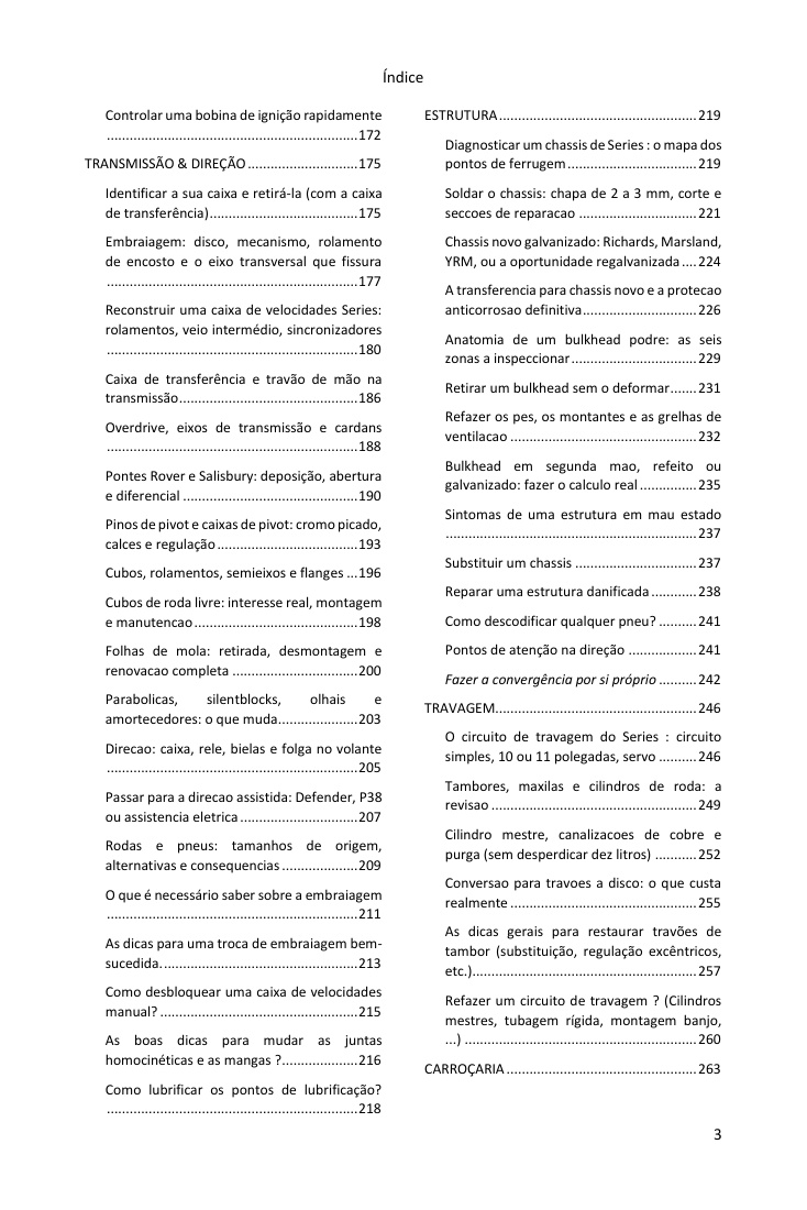 Índice (3/5): tudo o que o guia abrange