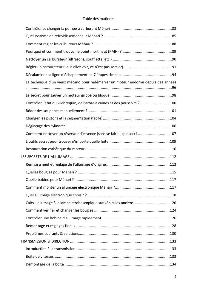 Table des matières (3/7) : tout ce que couvre le guide