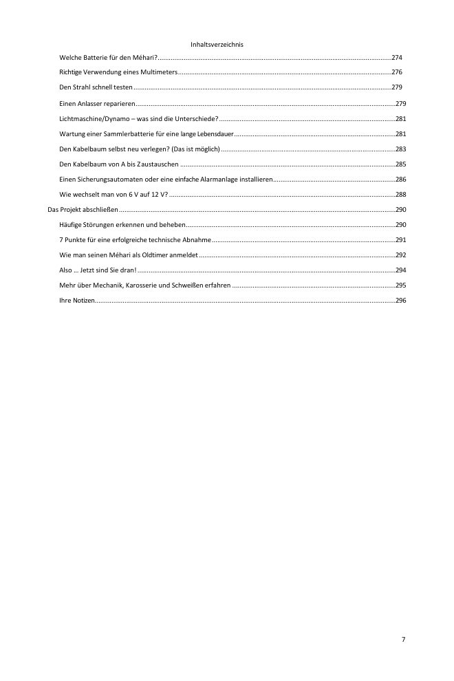 Inhaltsverzeichnis (6/6): alles, was der Leitfaden abdeckt