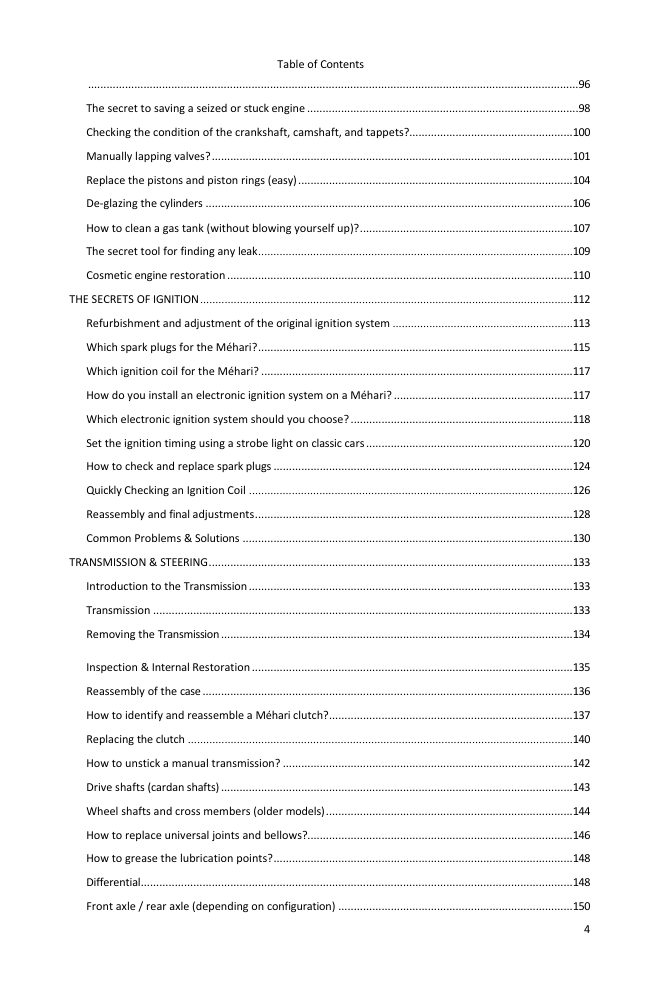 Table of contents (3/6): everything the guide covers
