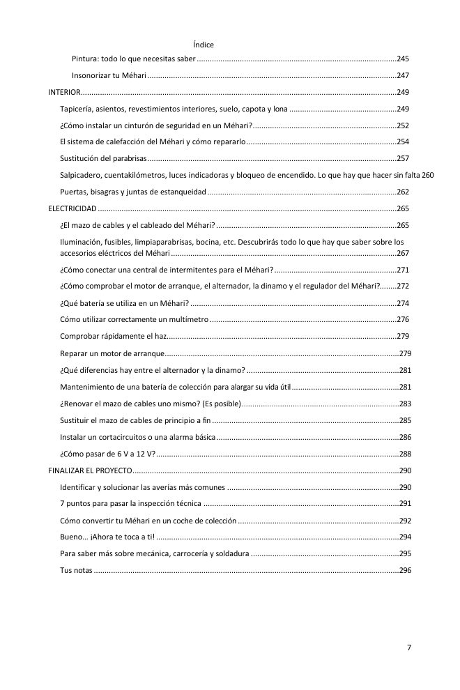 Índice (6/6): todo lo que cubre la guía