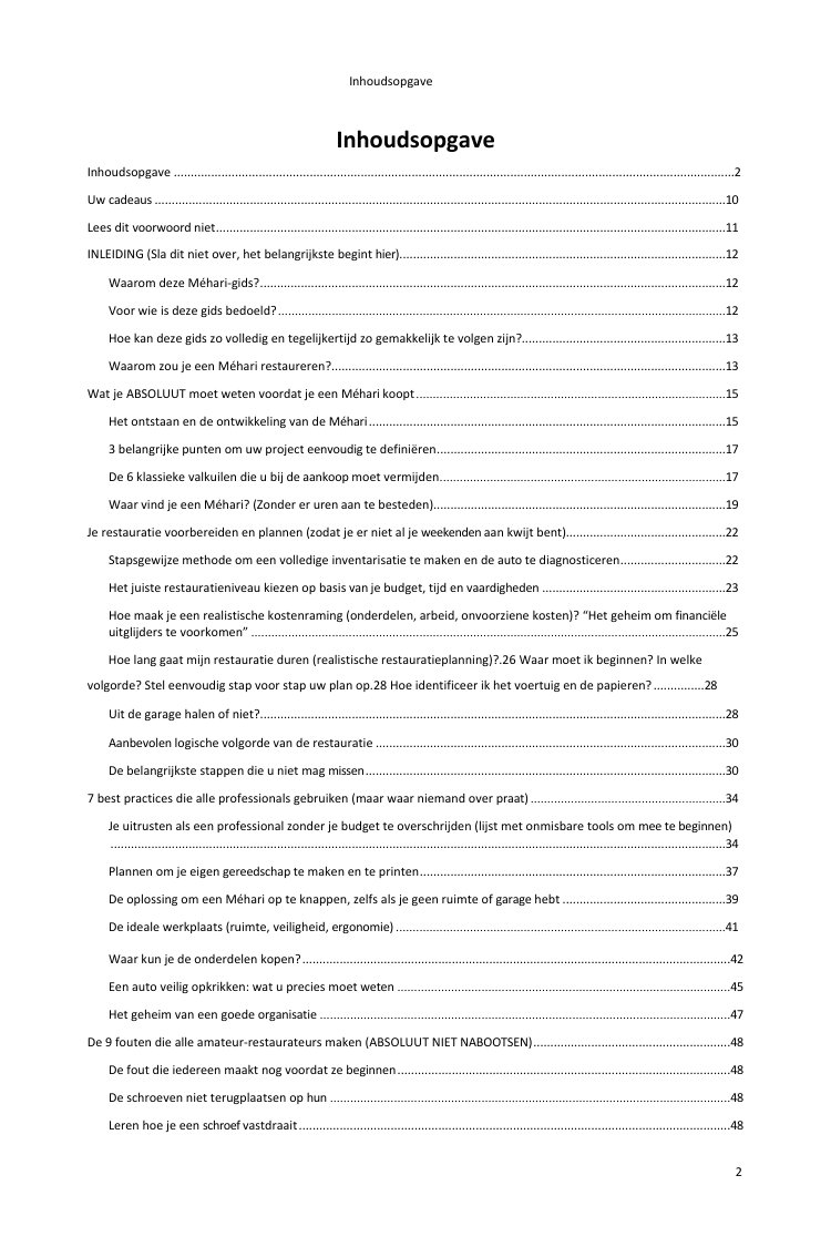 Inhoudsopgave (1/6): alles wat de gids behandelt