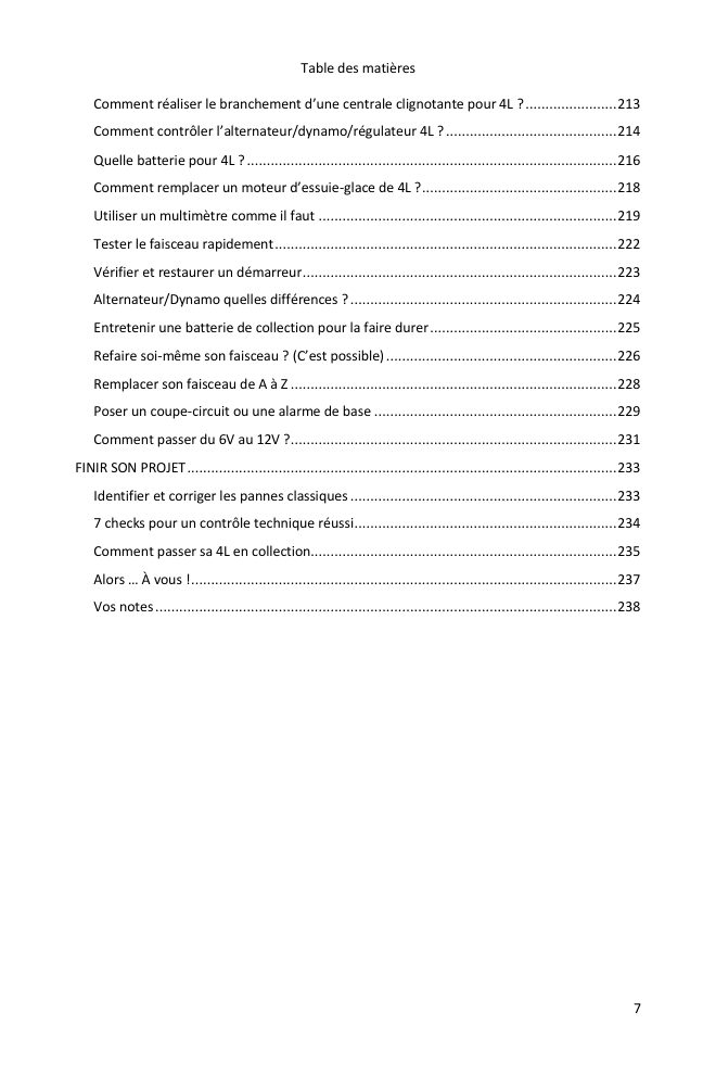 Table des matières (6/6) : tout ce que couvre le guide