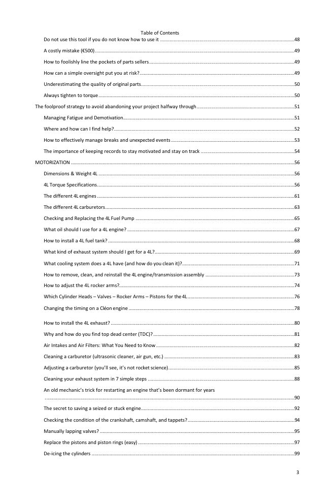 Table of contents (2/5): everything the guide covers