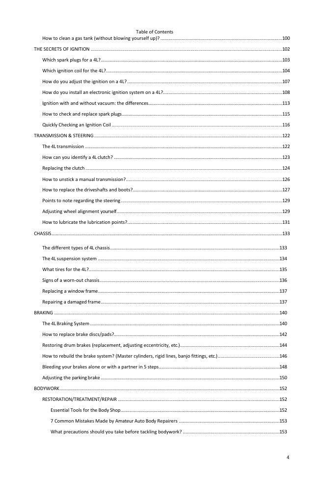 Table of contents (3/5): everything the guide covers