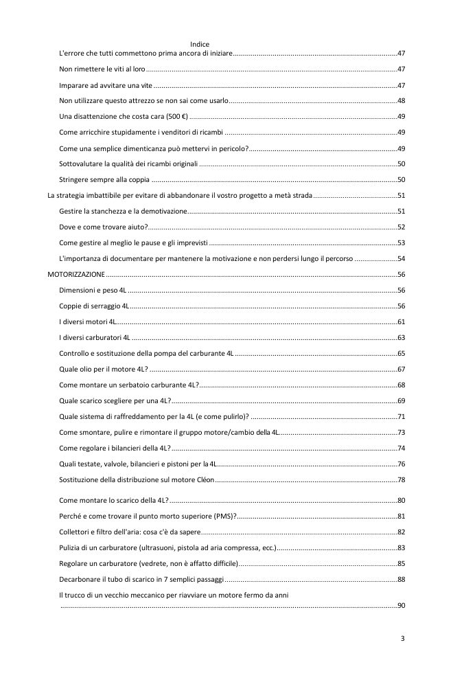 Indice (2/5): tutto ciò che la guida tratta