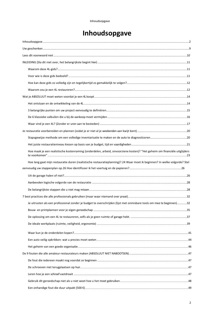Inhoudsopgave (1/5): alles wat de gids behandelt
