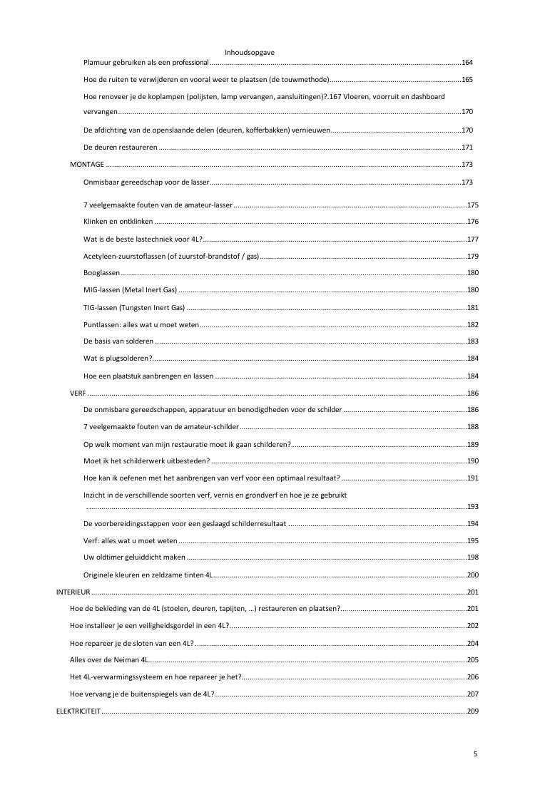 Inhoudsopgave (4/5): alles wat de gids behandelt