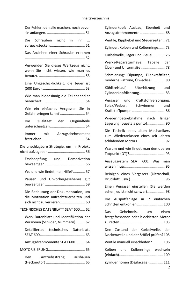 Inhaltsverzeichnis (2/4): alles, was der Leitfaden abdeckt