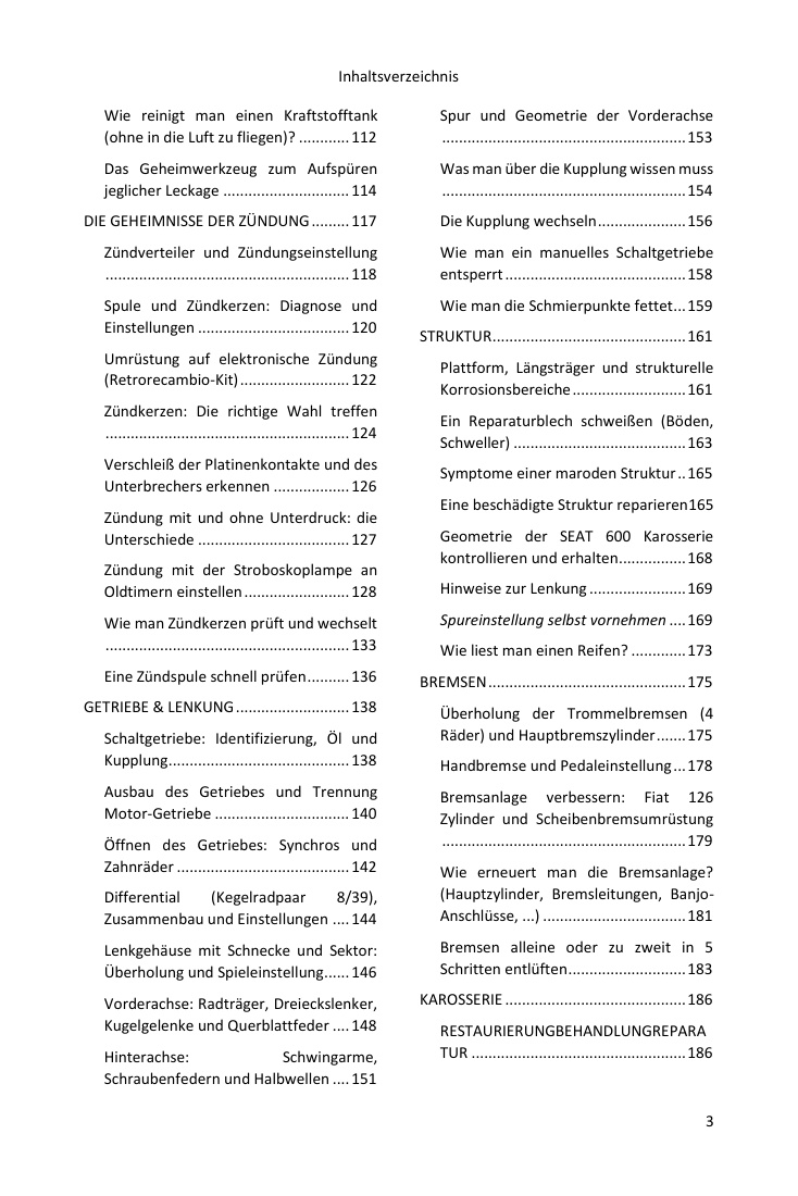 Inhaltsverzeichnis (3/4): alles, was der Leitfaden abdeckt