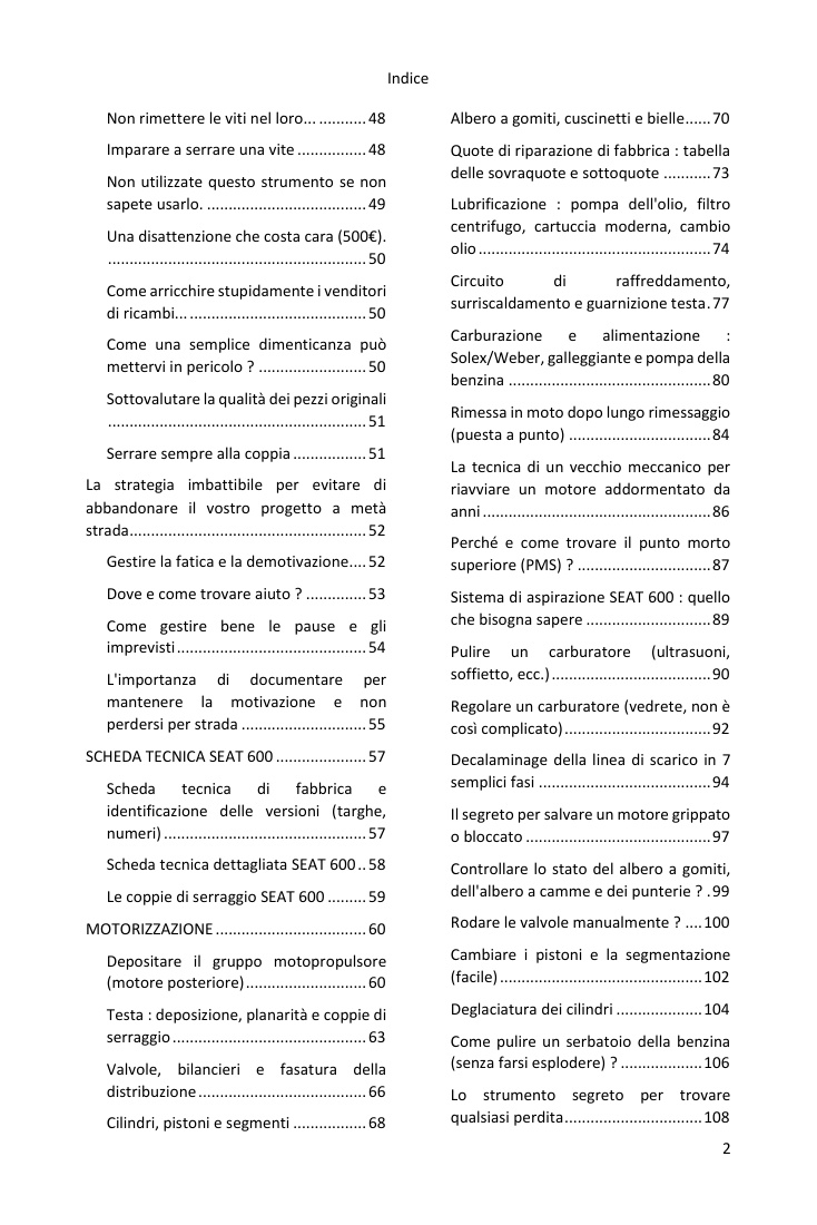 Indice (2/4): tutto ciò che la guida tratta