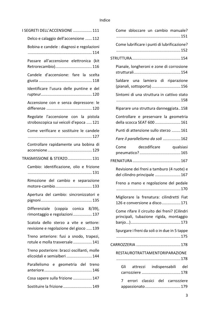 Indice (3/4): tutto ciò che la guida tratta