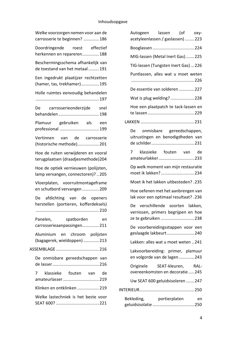 Inhoudsopgave (4/5): alles wat de gids behandelt
