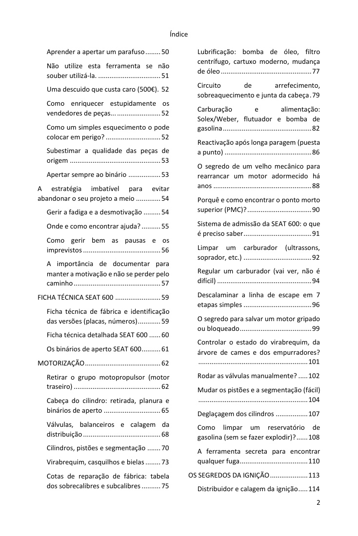 Índice (2/5): tudo o que o guia abrange