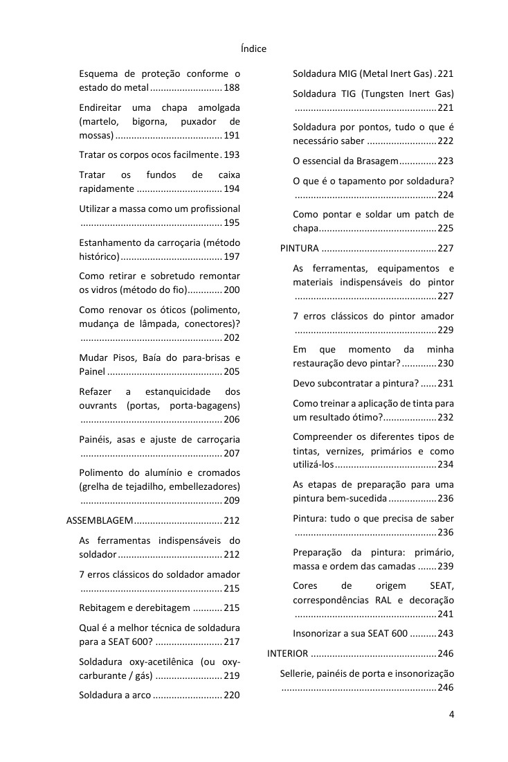 Índice (4/5): tudo o que o guia abrange