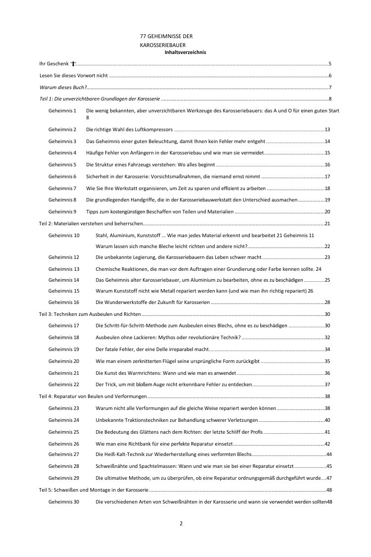 Inhalt (1/3): die 77 Geheimnisse