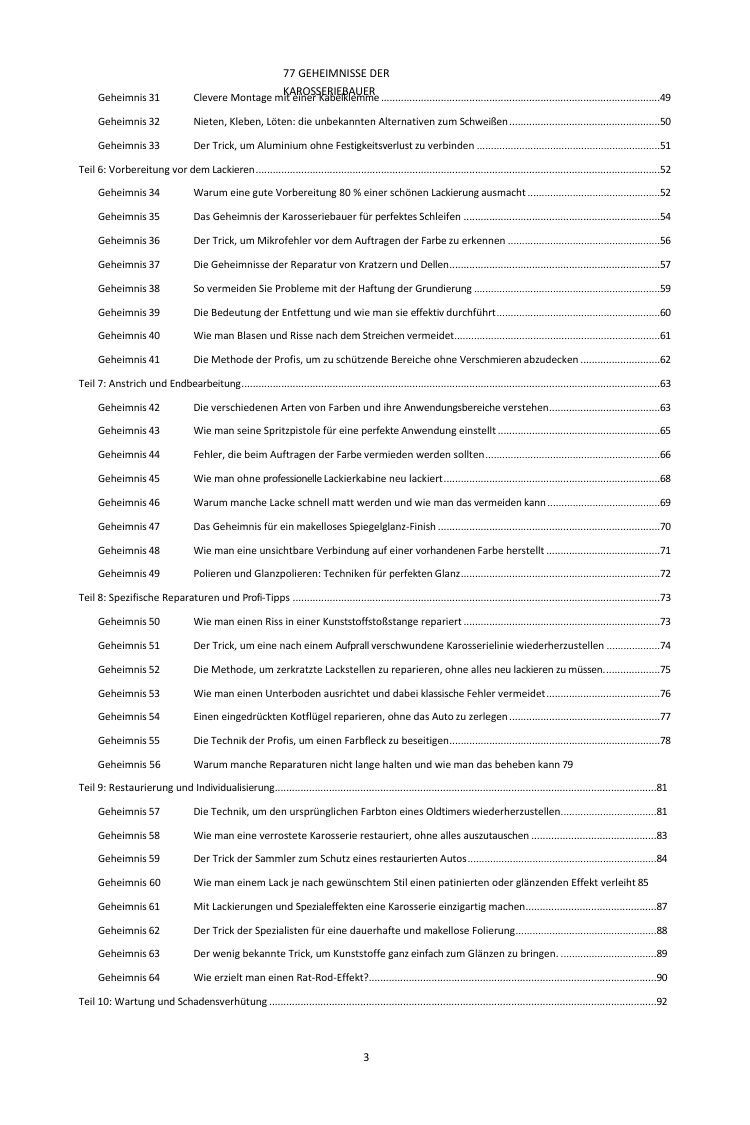 Inhalt (2/3): die 77 Geheimnisse