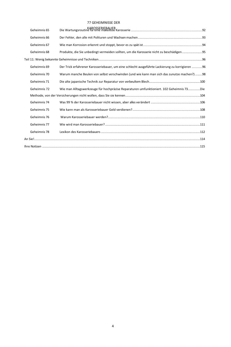 Inhalt (3/3): die 77 Geheimnisse