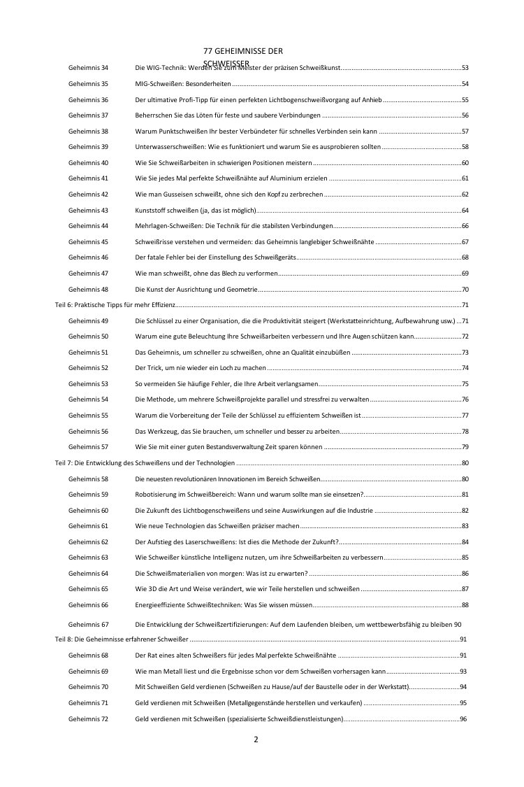 Inhalt (2/3): die 77 Geheimnisse